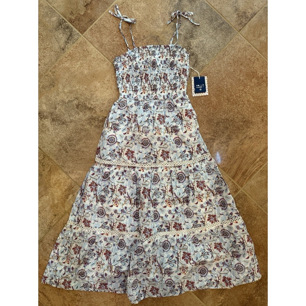 Women's Roller Rabbit X Target Floral Smocked Maxi A-Line Dress Size XXS NWT
